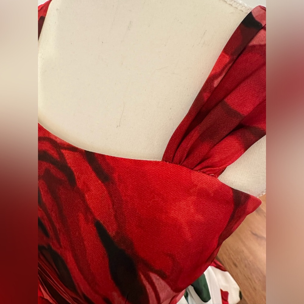 Sherri Hill Red and White Floral Prom Dress ROSES - Picture 10 of 16